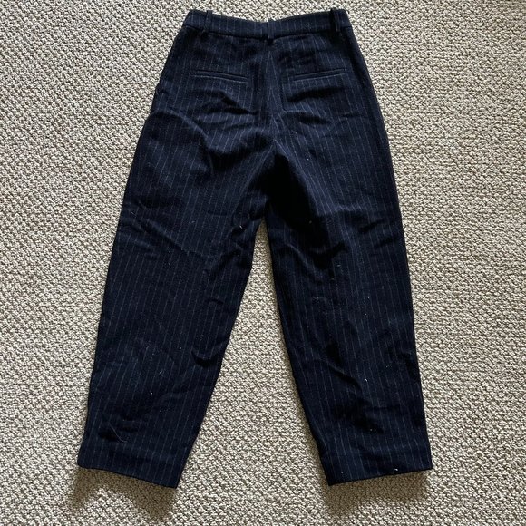 & Other Stories Paris Atelier Wool Blend Wide Leg Striped Pants Size 4 - Picture 3 of 5